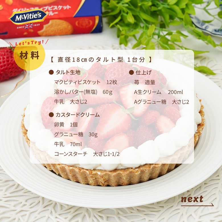 焼かない苺のタルトの作り方①