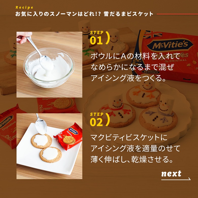雪だるまビスケットの作り方②