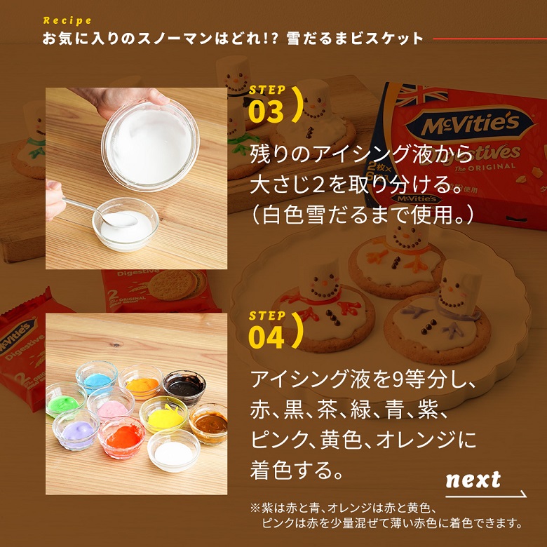 雪だるまビスケットの作り方③