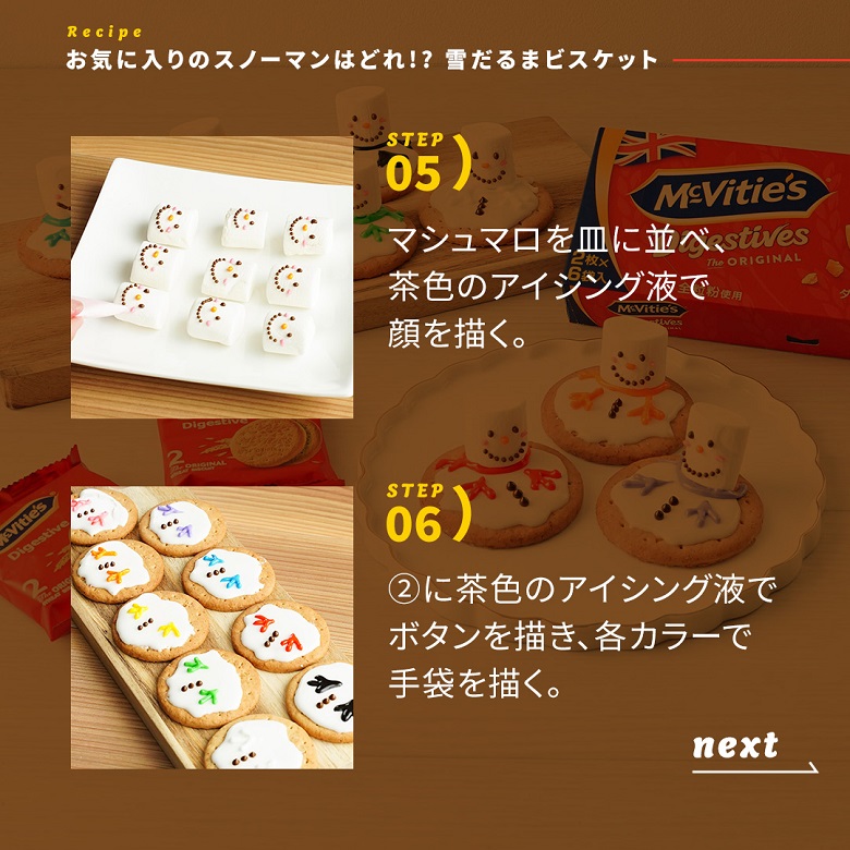 雪だるまビスケットの作り方④