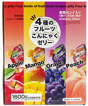 4種のフルーツ こんにゃくゼリー 80個入り