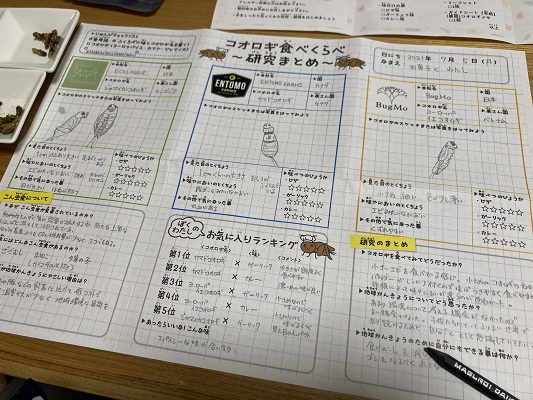 コオロギ食べくらべ研究まとめシート