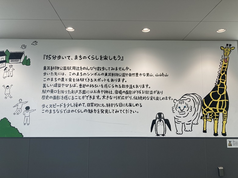 東武動物公園駅西口看板①