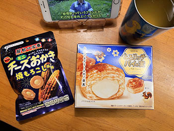 屋台の定番 ミニチーズおかき 焼もろこし風味・とろリッチパイの実