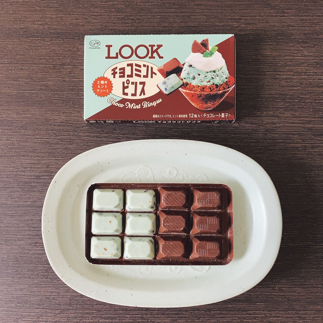 不二家のルックチョコレート「チョコミントピンス」