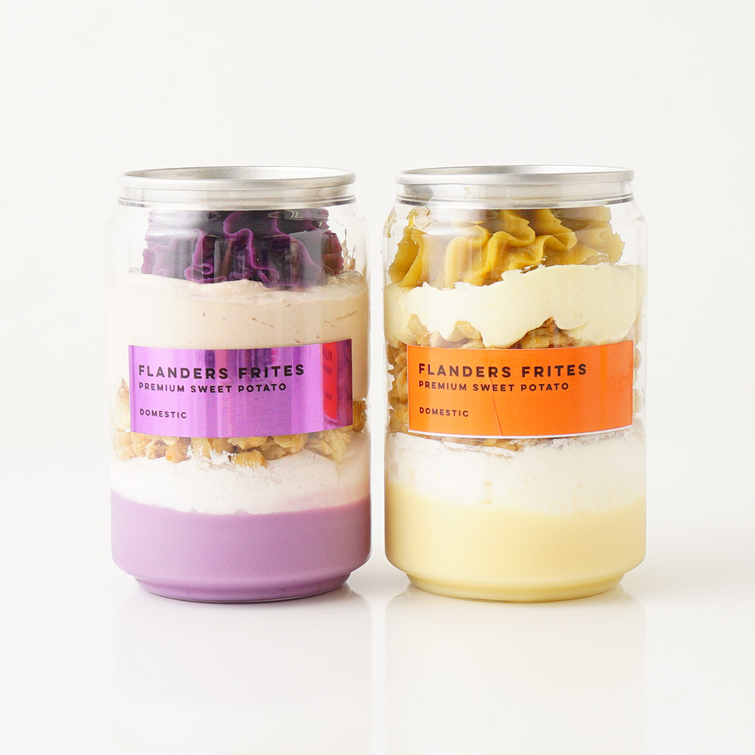 【フランダース】人気芋スイーツ店_HITONO監修_スイートポテトパフェ缶_２缶セット_250ml_紅芋チョコレート＆安納芋クリーム