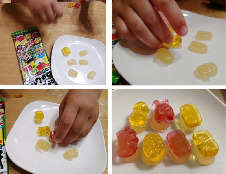 にぎにぎおすしやさんグミ実食の様子