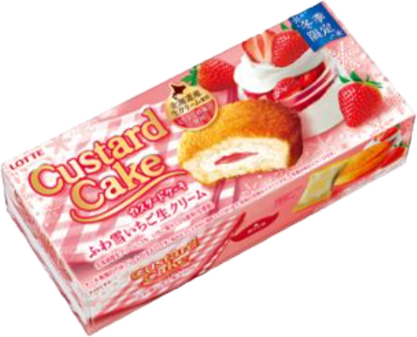 カスタードケーキ＜ふわ雪いちご生クリーム＞