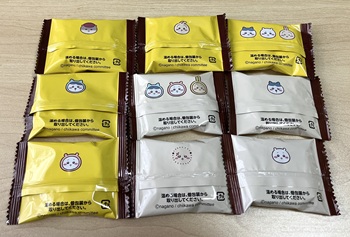 不二家　アニメちいかわカントリーマアム（バニラ＆プリン味）個包装裏面