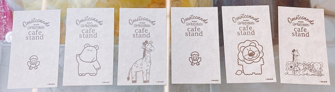 「たべっ子どうぶつカフェスタンドOmotesando」会場限定のキャラクターショップカード