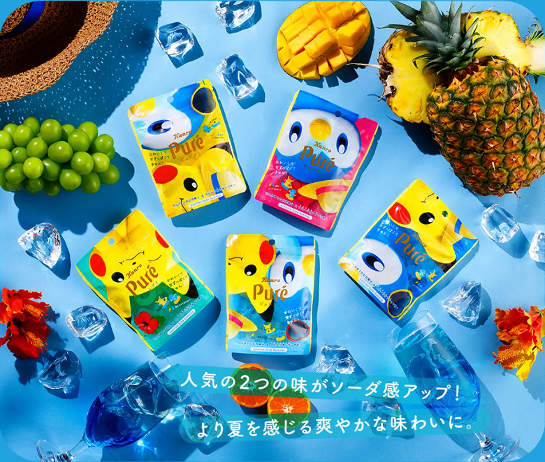 カンロ　ピュレグミポケモン夏のピカチュウ＆ポッチャマ