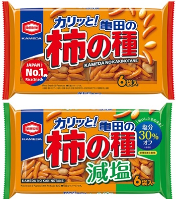 亀田製菓「亀田の柿の種」・164g 減塩 亀田の柿の種 6袋詰