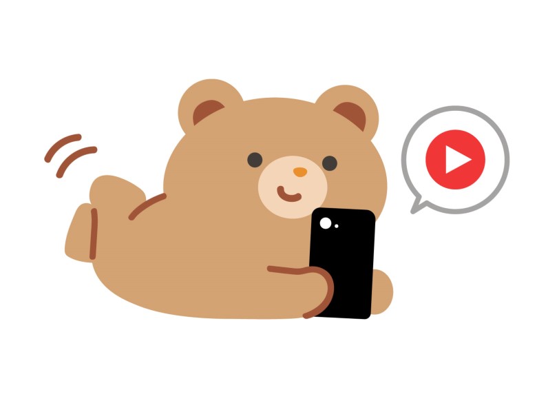 寝転んでスマホいじるクマ