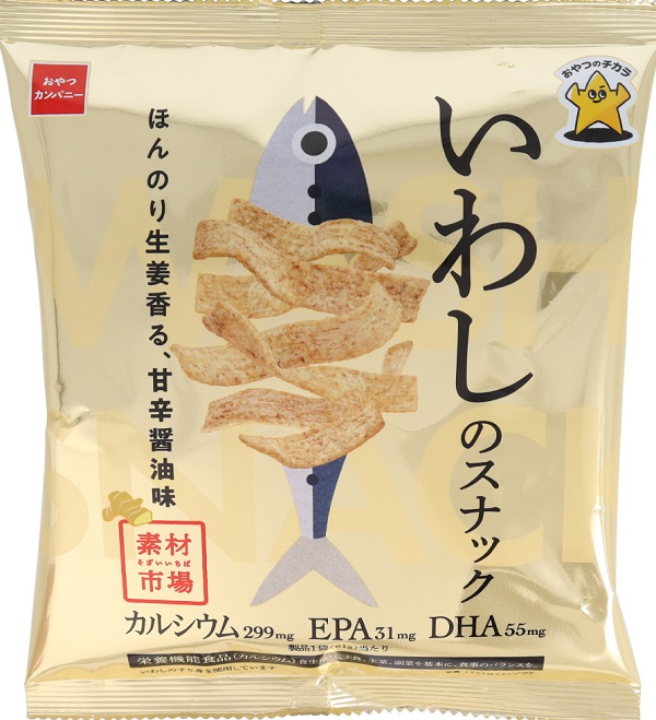 材市場いわしのスナックほんのり生姜香る、甘辛醤油味